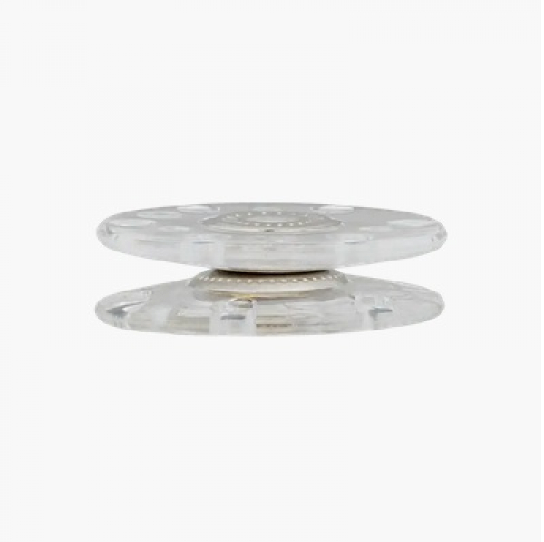 Poly/Metalldruckknopf 20 mm transparent